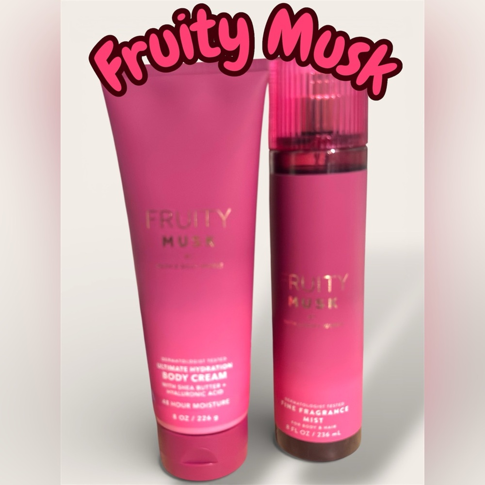 Fruity Musk Body Cream and Fine Fragrance Mist Set. Full size. Brand new. B&BW.